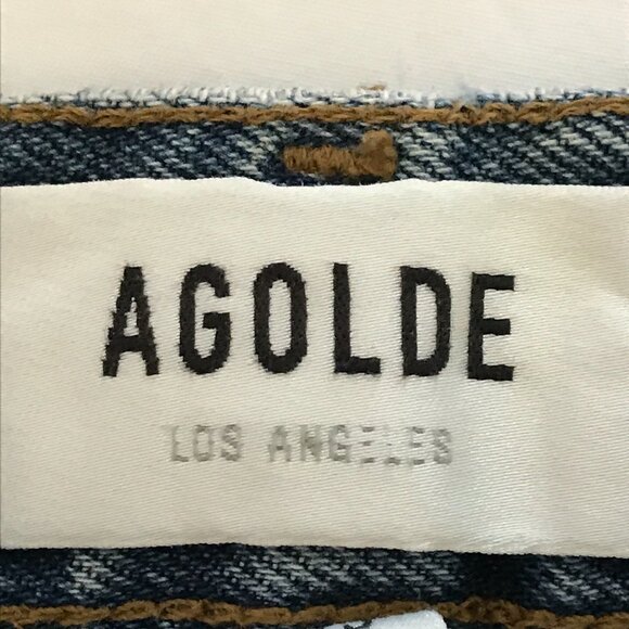 AGOLDE 90s Boyfriend Jeans Women 23 Blue High Rise Distressed Button Fly - Picture 3 of 14